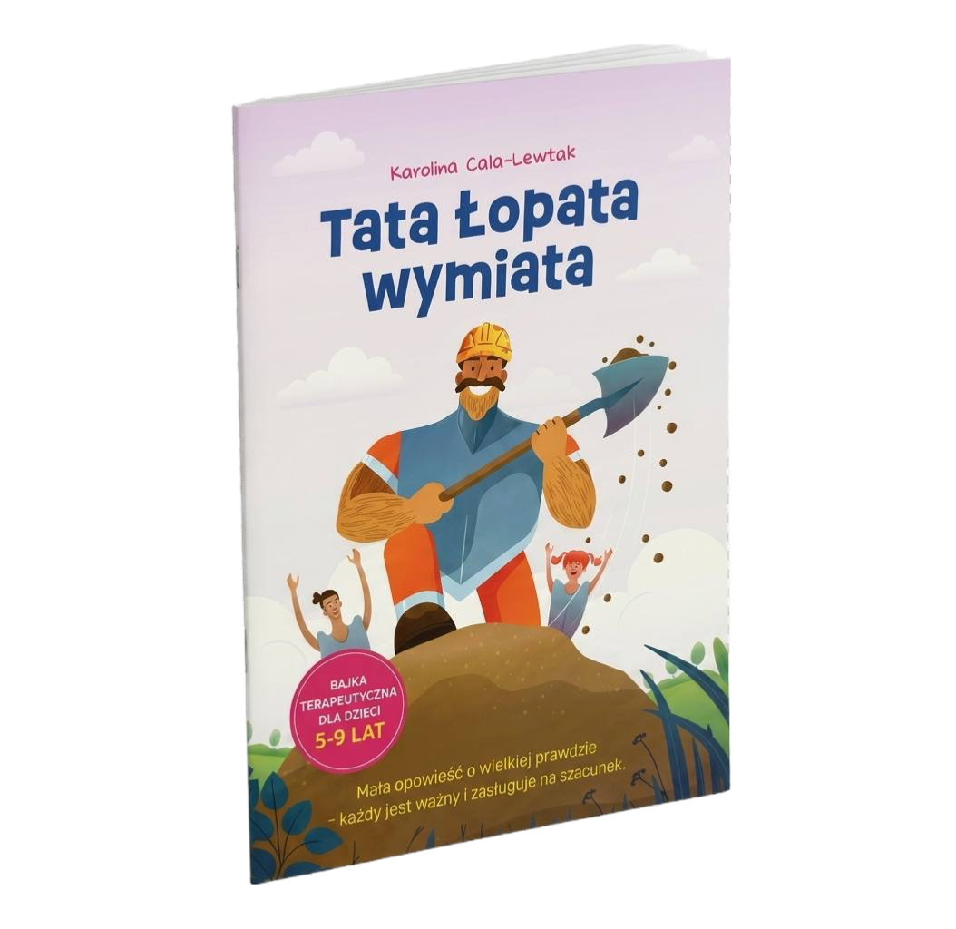 Na prezent! Książeczka drukowana "Tata Łopata wymiata!" starannie zapakowana z imienną dedykcją